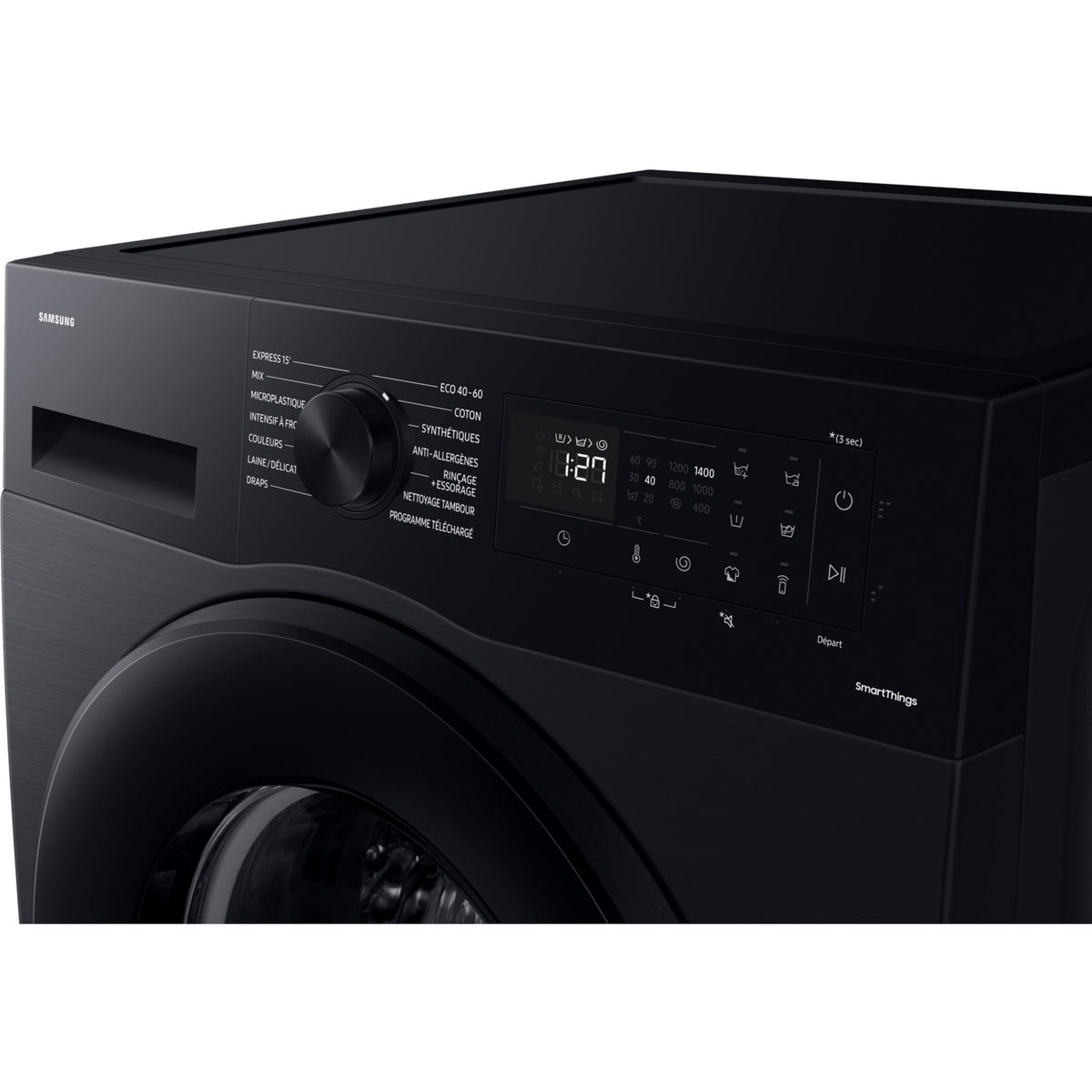 Lave linge hublot SAMSUNG WW90CGC04DAB - 9 kg - 1400 tr/min - Classe A - Moteur induction - Connecté WiFi - Noir