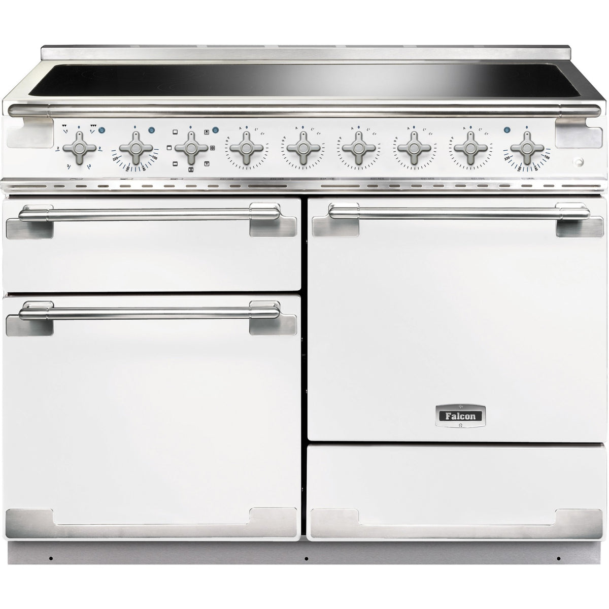 Piano de cuisson induction FALCON ELISE 110 BLANC NICKEL BROSSÉ