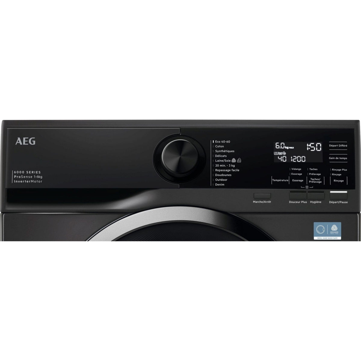 Lave linge hublot AEG LSR6E6264XA - 6 kg - 1200 tr/min - Classe A - Moteur induction - Noir