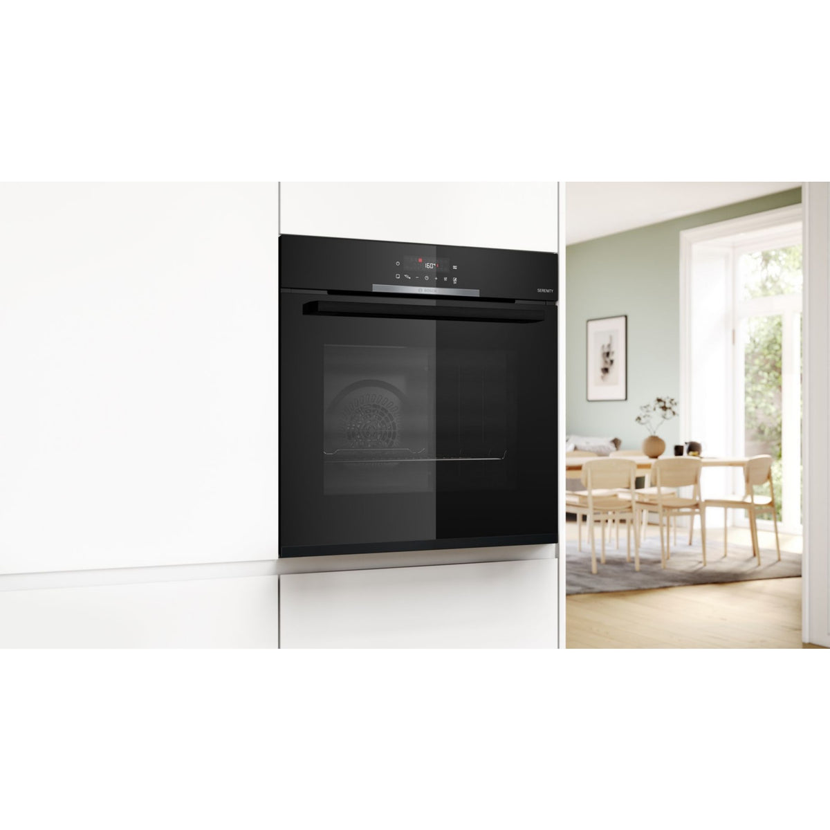 Four encastrable BOSCH HBA372BB4 - Chaleur pulsée - Hydrolyse - Pyrolyse - Porte froide - Mode Friture Sans Huile Air Fry