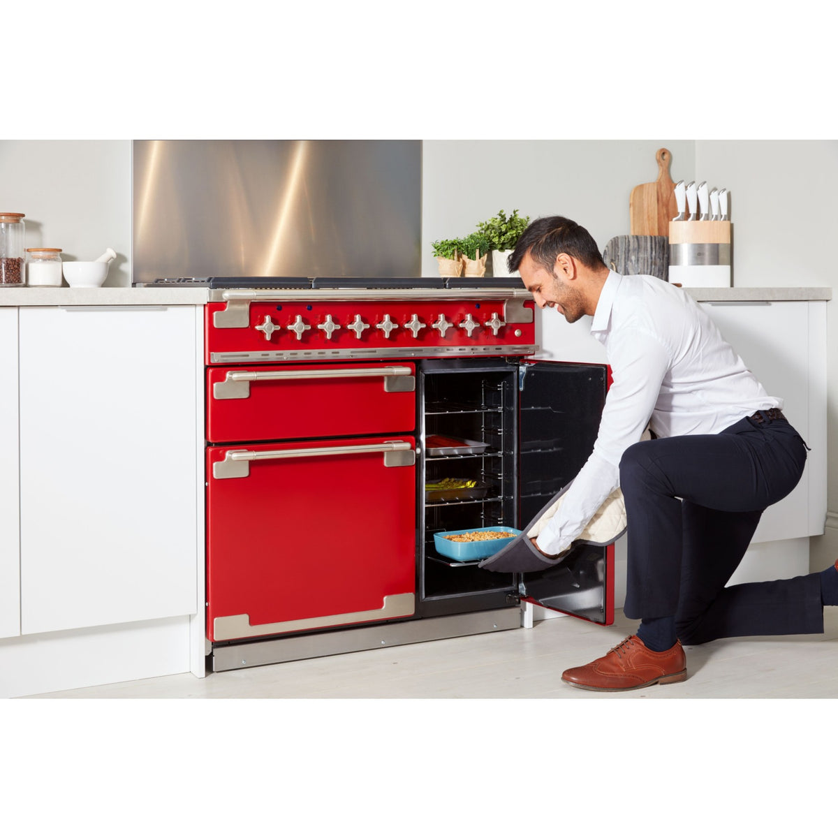 Piano de cuisson gaz FALCON ELISE90 MIXT ROUGE CERISE