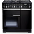 Piano de cuisson gaz FALCON PRO DELUX90 MIXT NOIR/CHROME