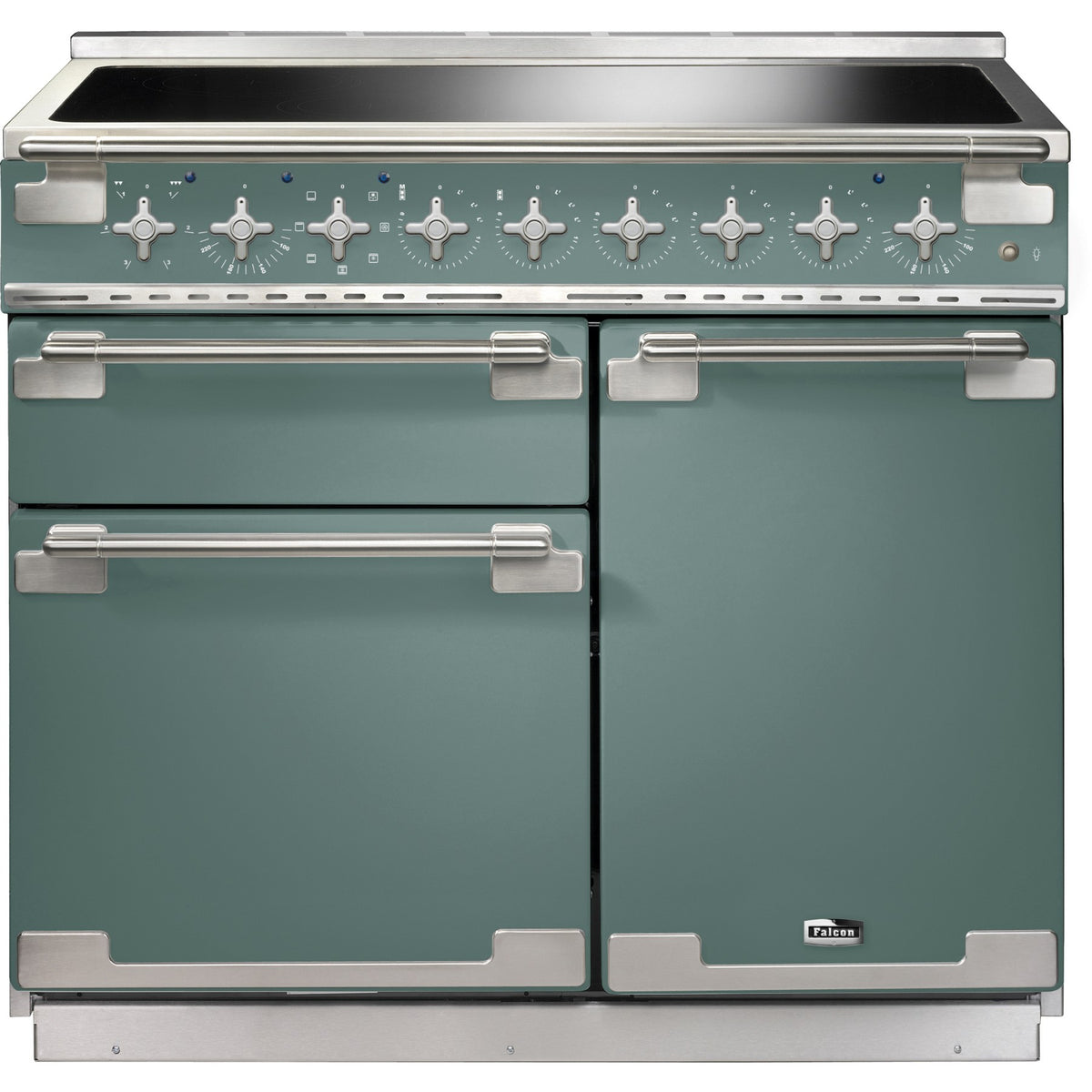 Piano de cuisson induction FALCON ELISE 100 VERT MINERAL MAT NICKEL BROSSÉ