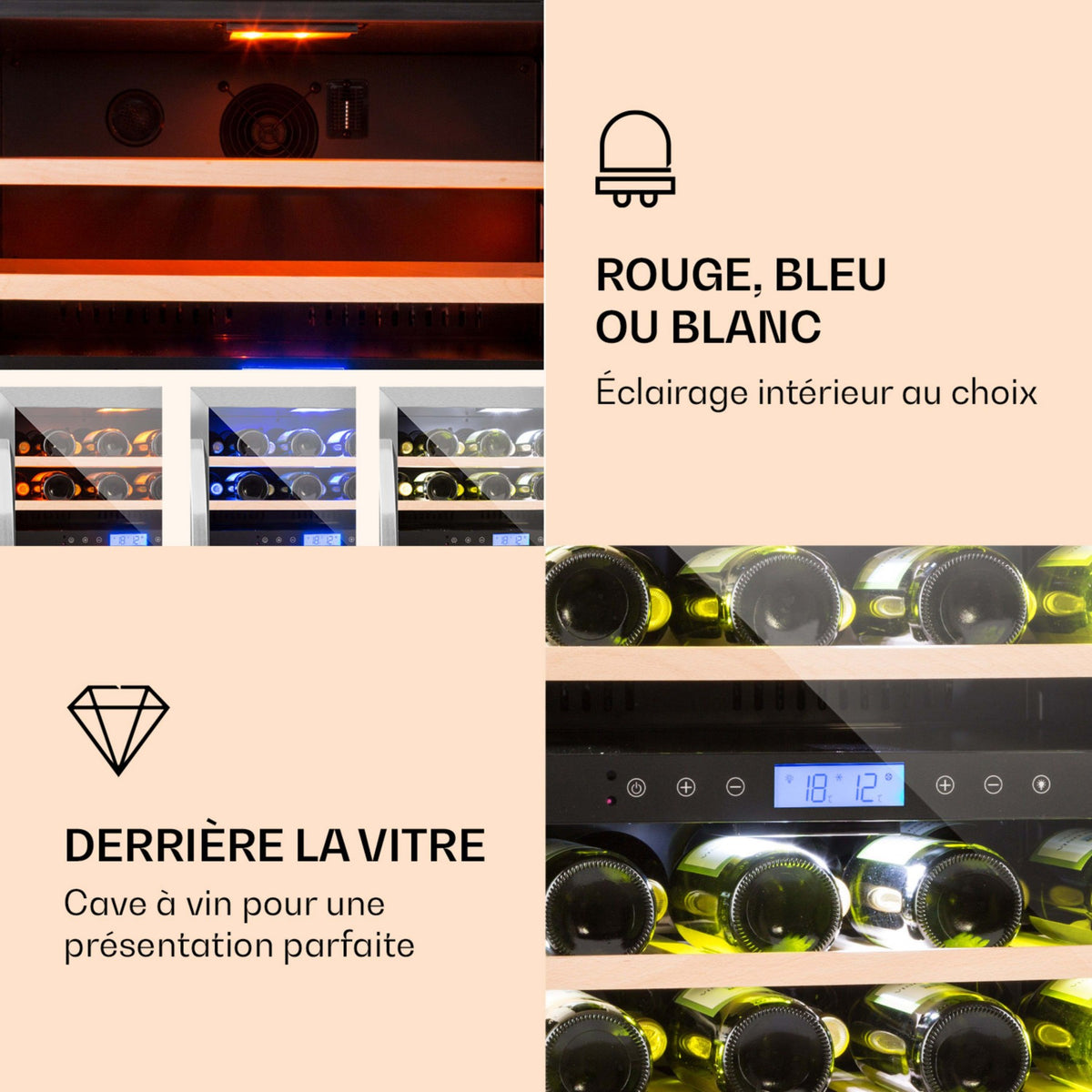 Cave à vin de service KLARSTEIN Vinovilla Duo encastrable 43 bouteilles