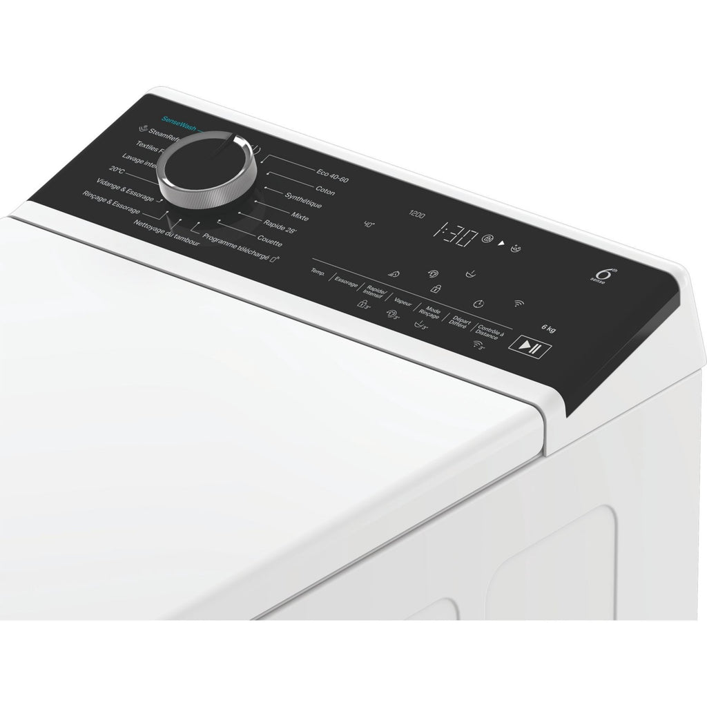 Lave linge top WHIRLPOOL TW621CSILENCEFR - 6 kg - 1200 tr/min - Classe A - Moteur induction - Connecté WiFi