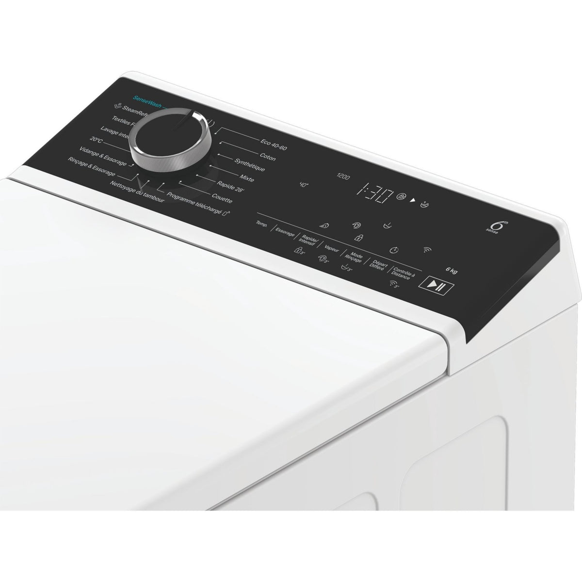 Lave linge top WHIRLPOOL TW621CSILENCEFR - 6 kg - 1200 tr/min - Classe A - Moteur induction - Connecté WiFi