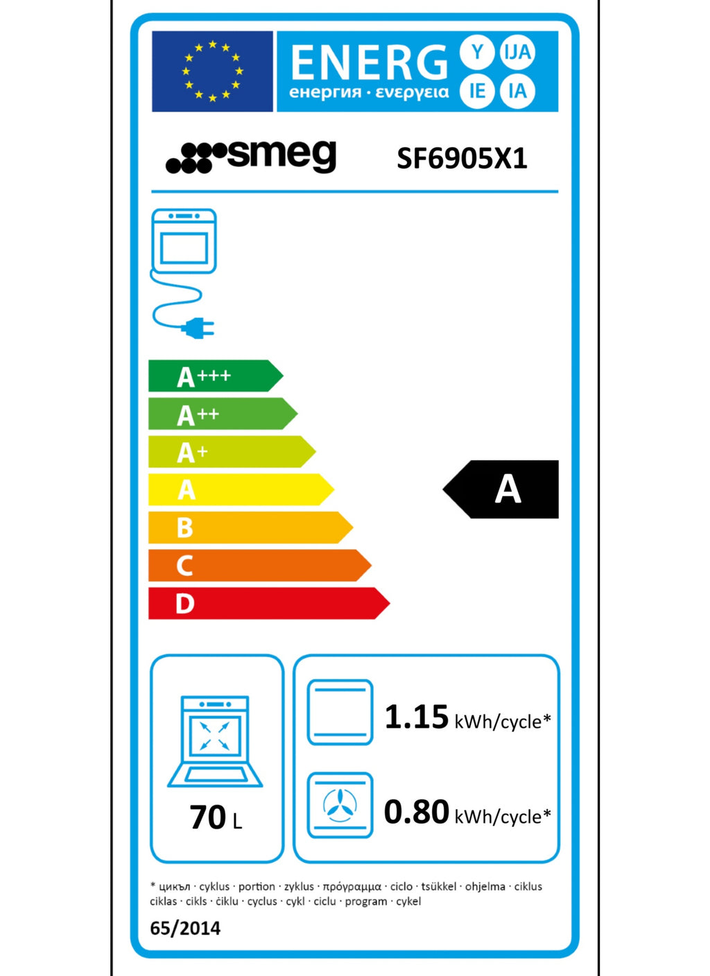 Four encastrable SMEG SF6905X1 - Chaleur pulsée - Hydrolyse