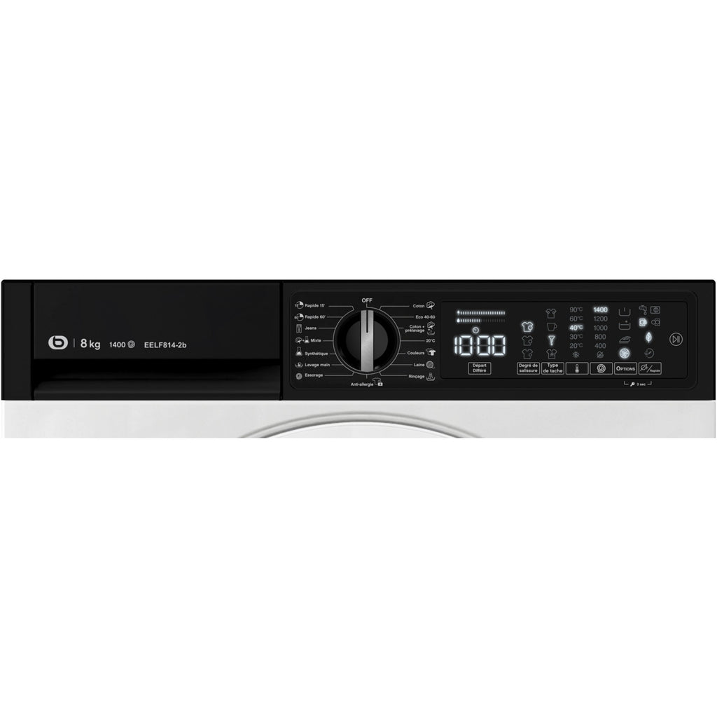 Lave linge hublot encastrable ESSENTIELB EELF814-2b - 8 kg - 1400 tr/min - Classe A - Moteur induction direct drive