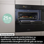 Four encastrable SAMSUNG NV7B45502AK - Pyrolyse - Chaleur tournante pulsée - Double cavité - Porte froide