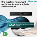 Lave linge séchant hublot HISENSE WD5I1245BWRH - 12/8 kg - 1400 tr/min - Classe A - Moteur Inverter - Dosage automatique - Connecté