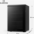 Mini réfrigérateur KLARSTEIN Bevora 65cm 62L Frigo Porte Vitrée Noir