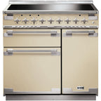 Piano de cuisson induction FALCON ELISE TAB IND 90 CM CREME NICKEL BROSSÉ