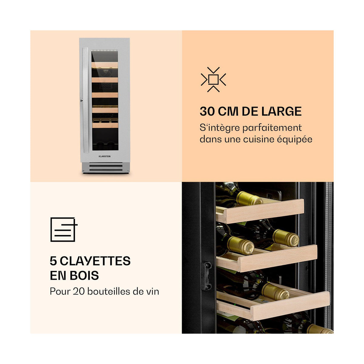 Cave à vin de service KLARSTEIN Vinovilla Smart - Inox