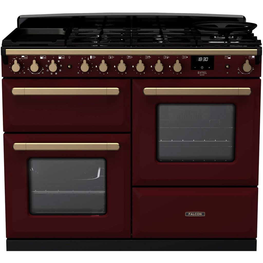 Piano de cuisson mixte FALCON DELUXE OC TAB MIX 110 CM BORDEAUX LAITON