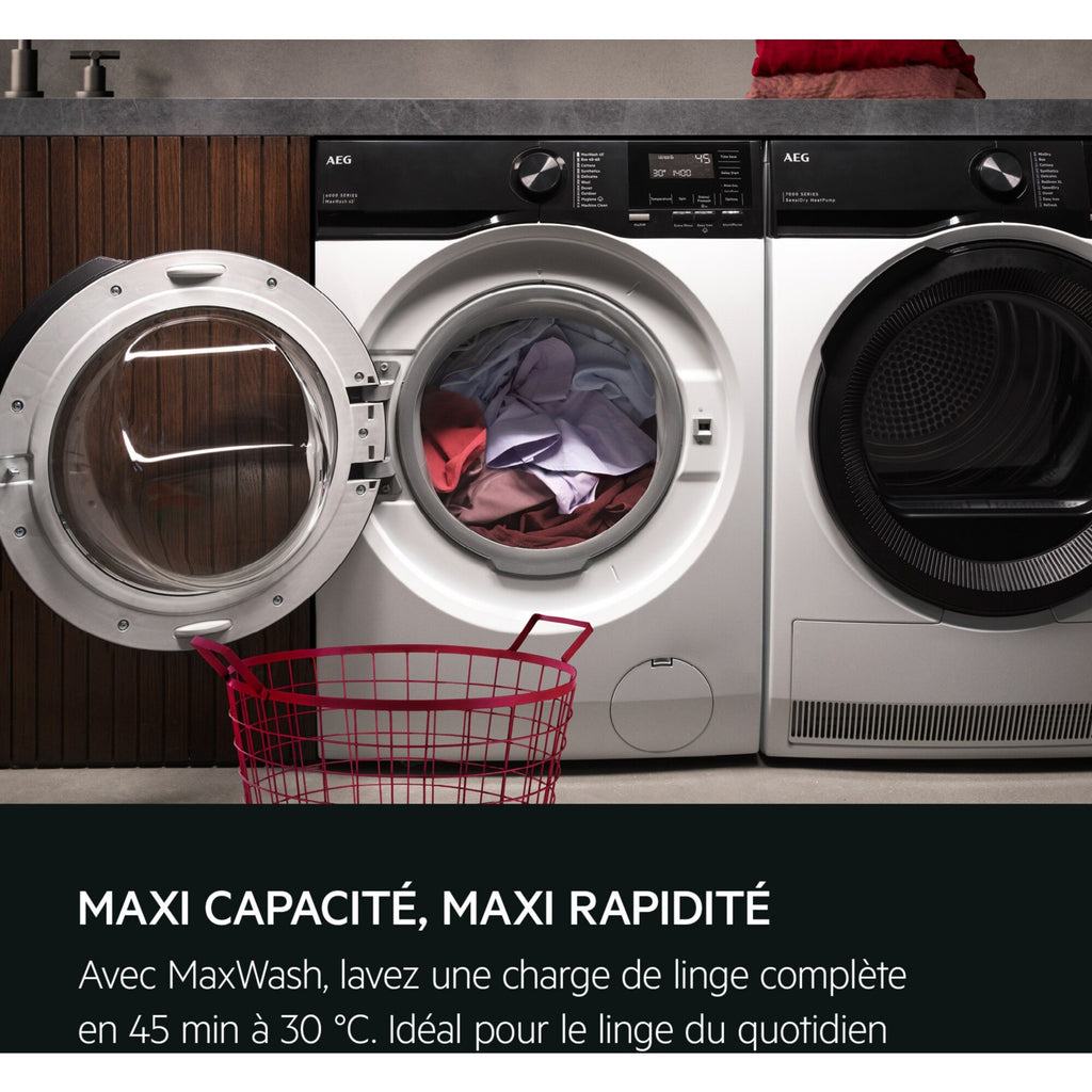 Lave linge hublot AEG LFE6ED844B - 8 kg - 1400 tr/min - Classe A - Moteur induction