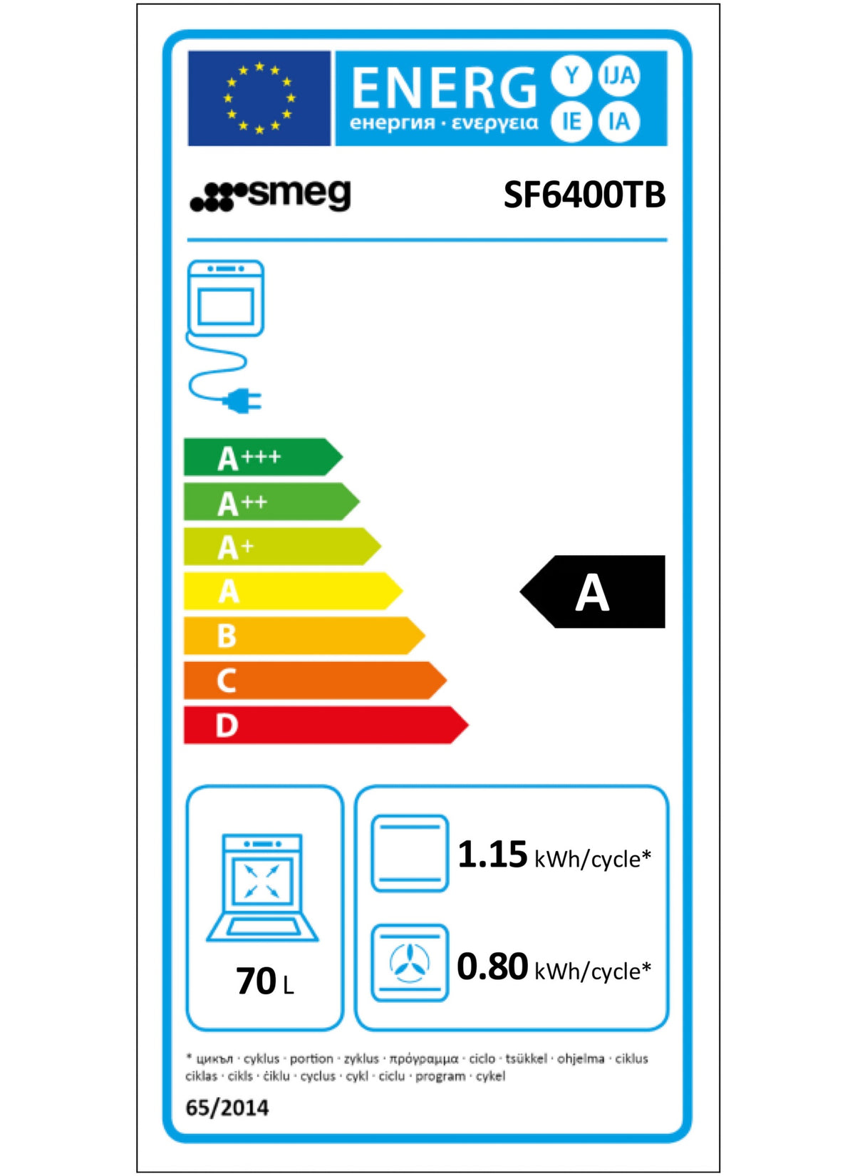 Four encastrable SMEG SF6400TB - Chaleur pulsée - Hydrolyse