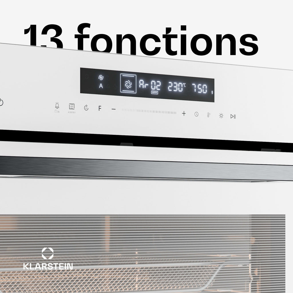 Four encastrable KLARSTEIN Airjet fonction Airfryer 2900W 72L Blanc