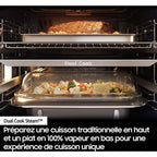 Four encastrable SAMSUNG NV7B6795JAK - Double cavité - Pyrolyse - Chaleur pulsée - Vapeur - Porte froide