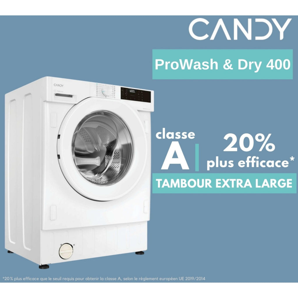 Lave linge séchant hublot CANDY BC4S485M4D8-S - 8/5 kg - 1400 tr/min - Classe D - Moteur Inverter - Connecté