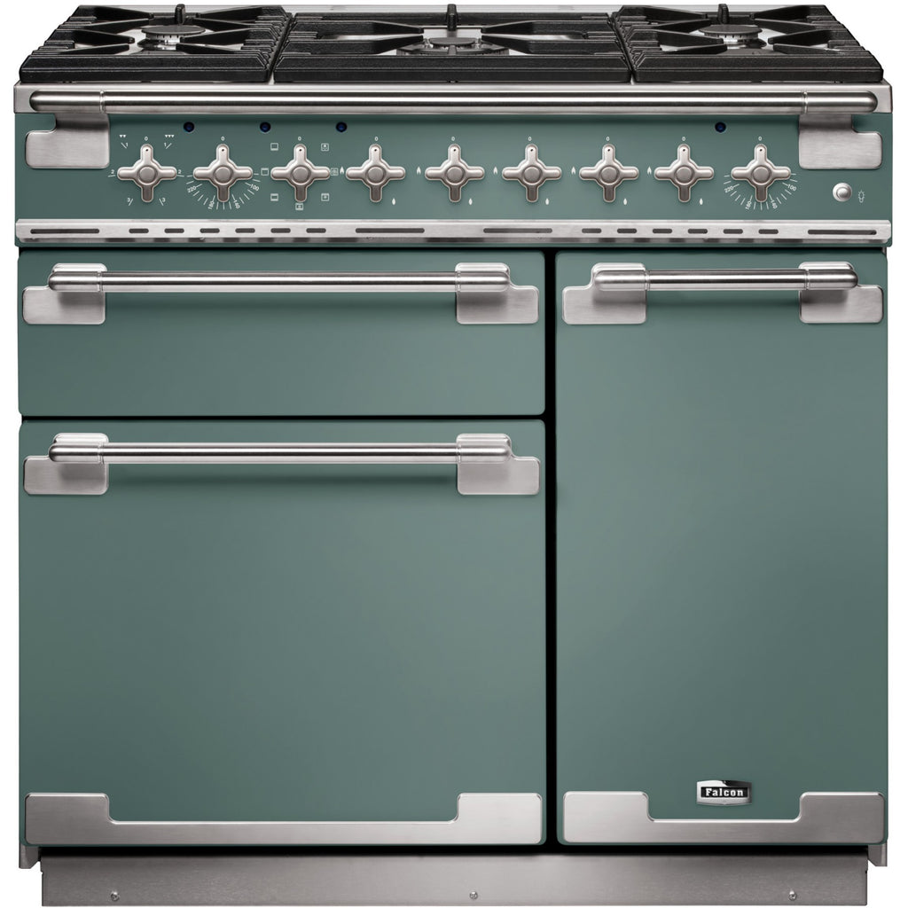 Piano de cuisson gaz FALCON ELISE 90 VERT MINERAL MAT NICKEL