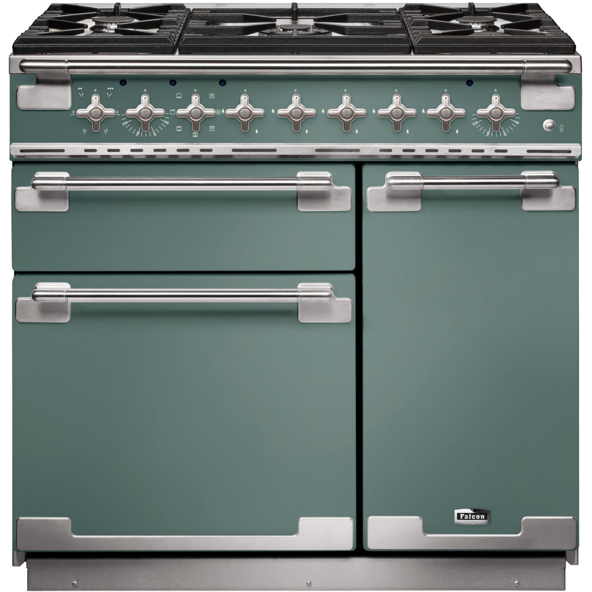 Piano de cuisson gaz FALCON ELISE 90 VERT MINERAL MAT NICKEL
