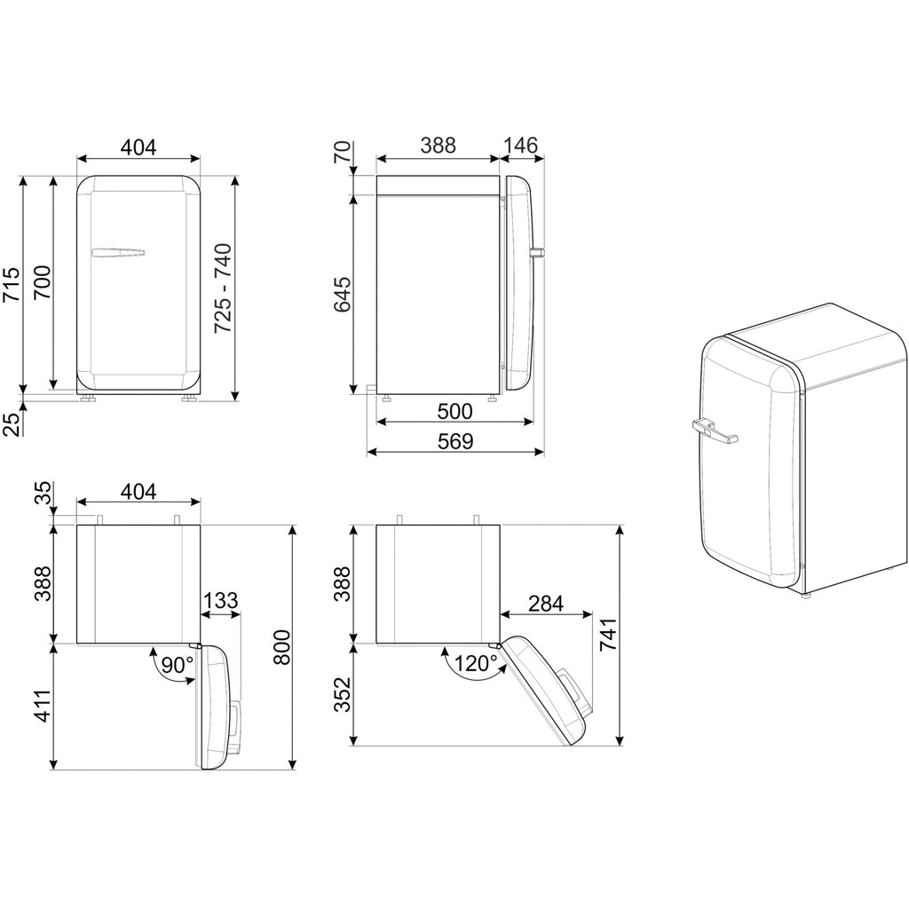 Mini réfrigérateur SMEG FAB5RSV6