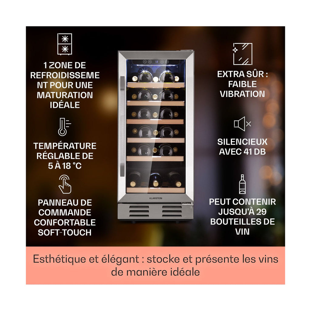 Cave à vin de service KLARSTEIN Vinovilla 29 encastrable 29 bouteilles