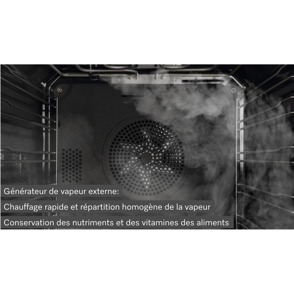 Four encastrable fonction vapeur MIELE H 7660 BP NR - Pyrolyse - Chaleur tournante - Combiné vapeur - Porte froide