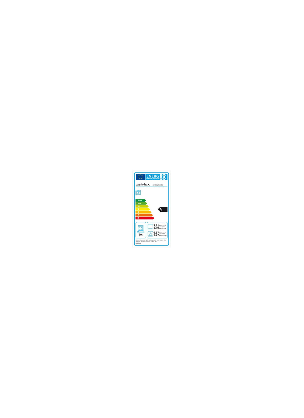 Four encastrable AIRLUX AFSCW 21 BKN