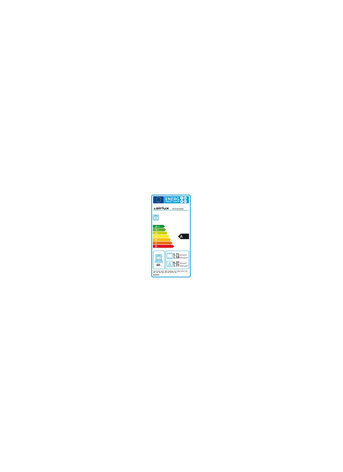 Four encastrable AIRLUX AFSCW 21 BKN