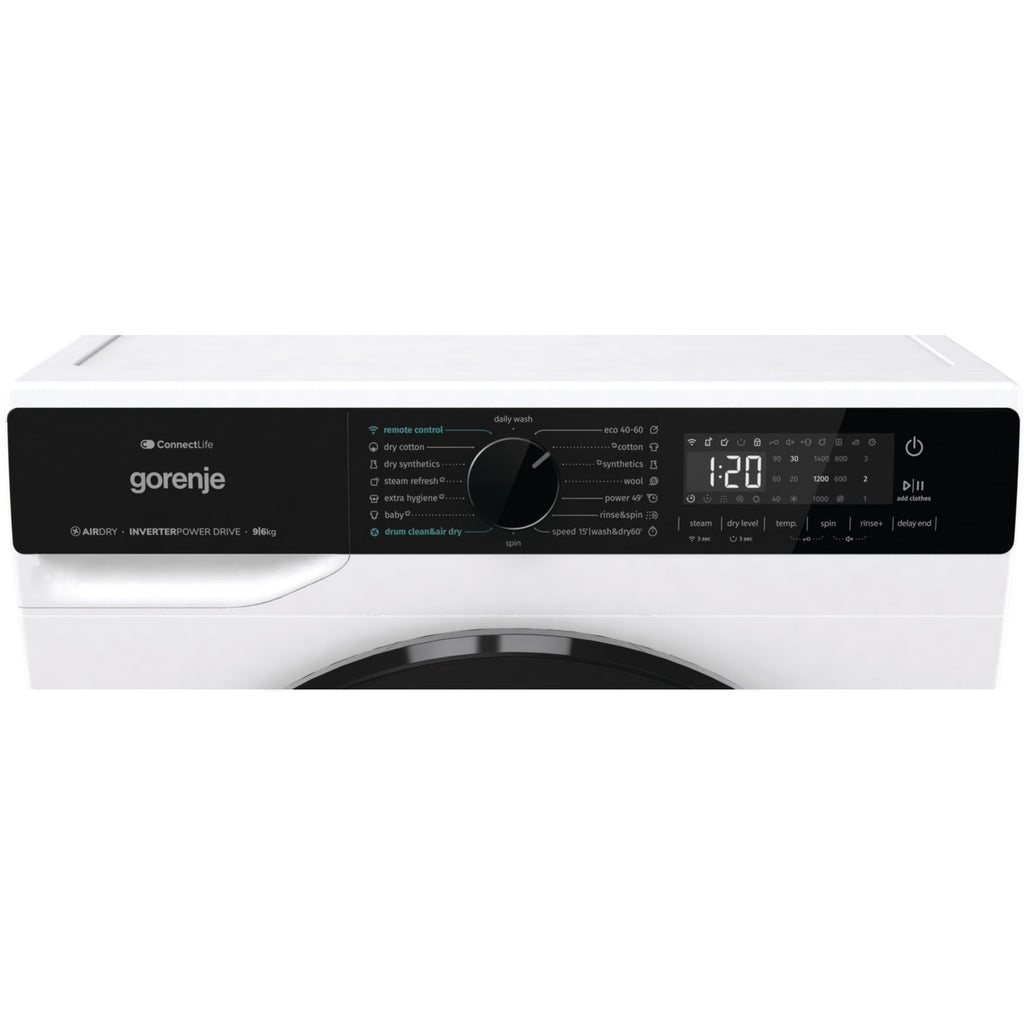 Lave linge séchant hublot GORENJE WD2PA964ADW - 9/6 kg - 1400 tr/min - Classe D - Moteur induction - Connecté