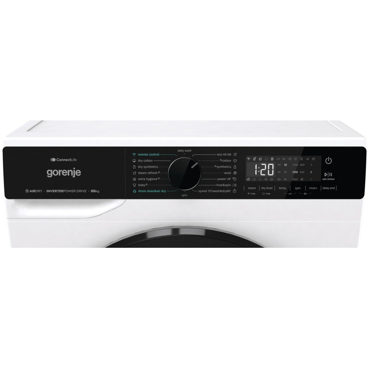 Lave linge séchant hublot GORENJE WD2PA964ADW - 9/6 kg - 1400 tr/min - Classe D - Moteur induction - Connecté