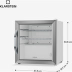 Mini réfrigérateur KLARSTEIN Beersafe porte vitrée 44x48cm LED Argent