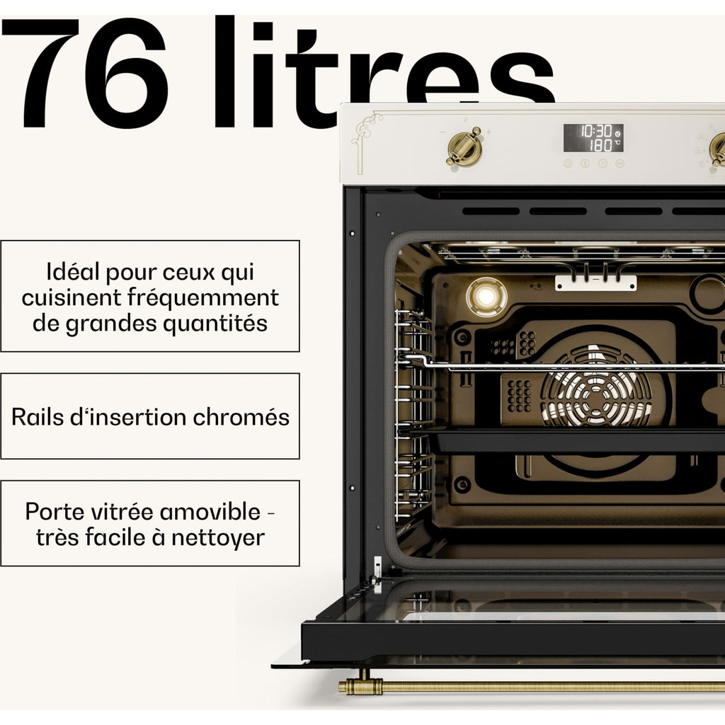 Four encastrable KLARSTEIN 60 cm pyrolyse 3150W 76L Blanc Victoria