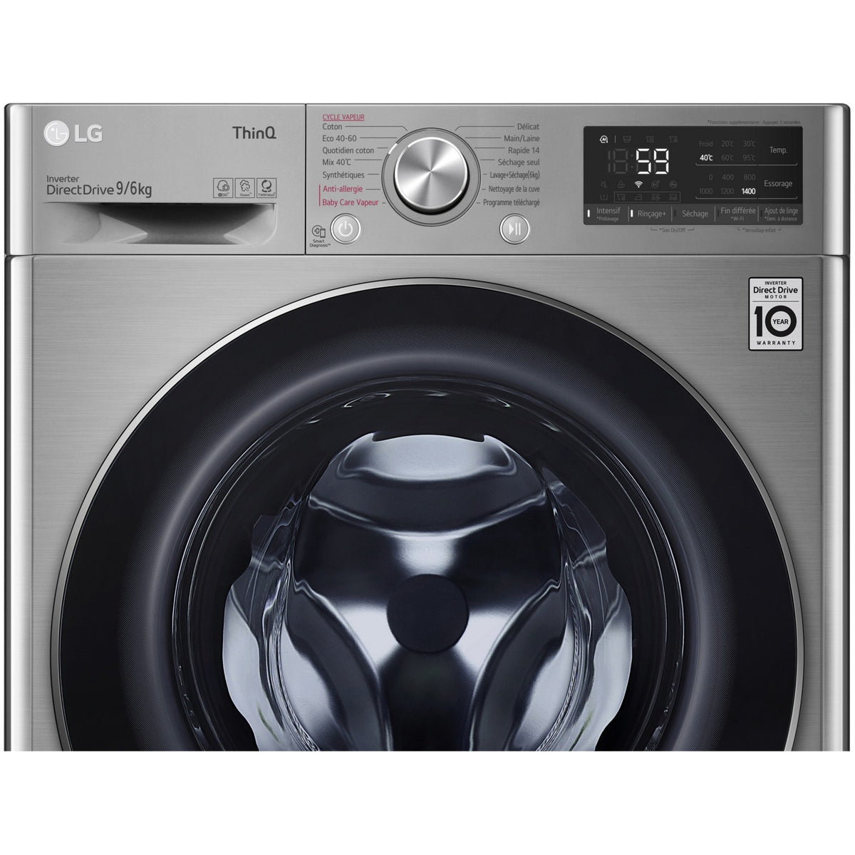 Lave linge séchant hublot LG F964V42IXRS Reconditionné