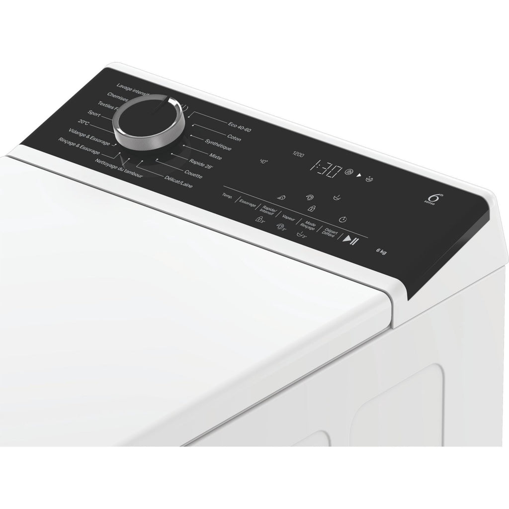 Lave linge top WHIRLPOOL TW621FRESHCAREEE - 6 kg - 1200 tr/min - Classe A - Moteur induction
