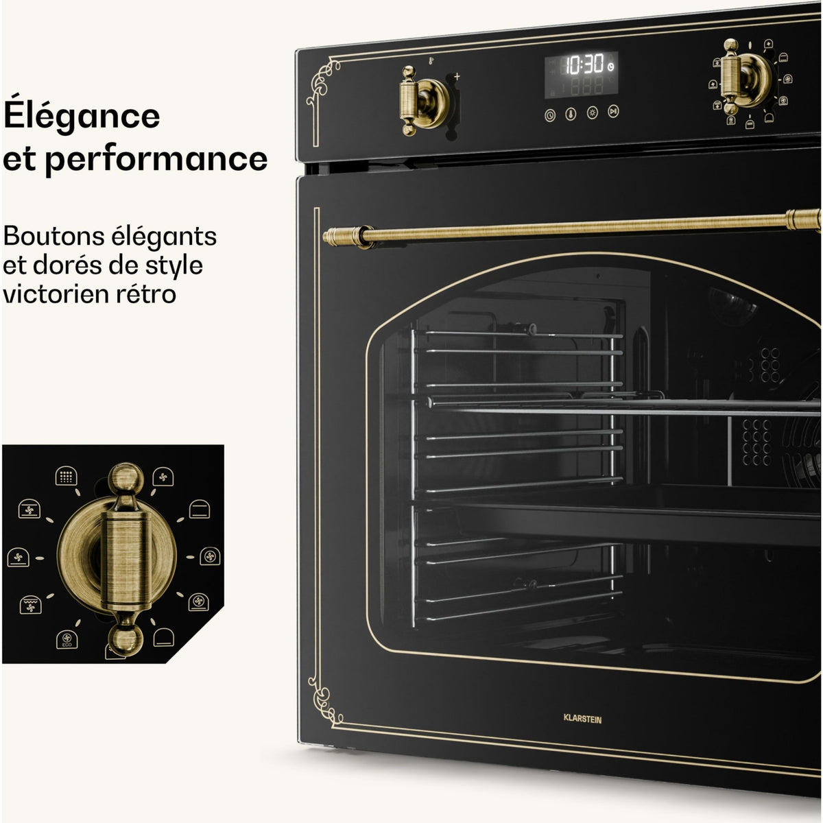 Four encastrable KLARSTEIN 60 cm pyrolyse 3150W 76L Noir Victoria