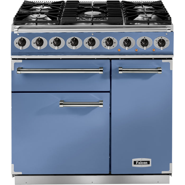 Piano de cuisson gaz FALCON Semi Pro DELUXE 90 BLEU DE CHINE NICKEL