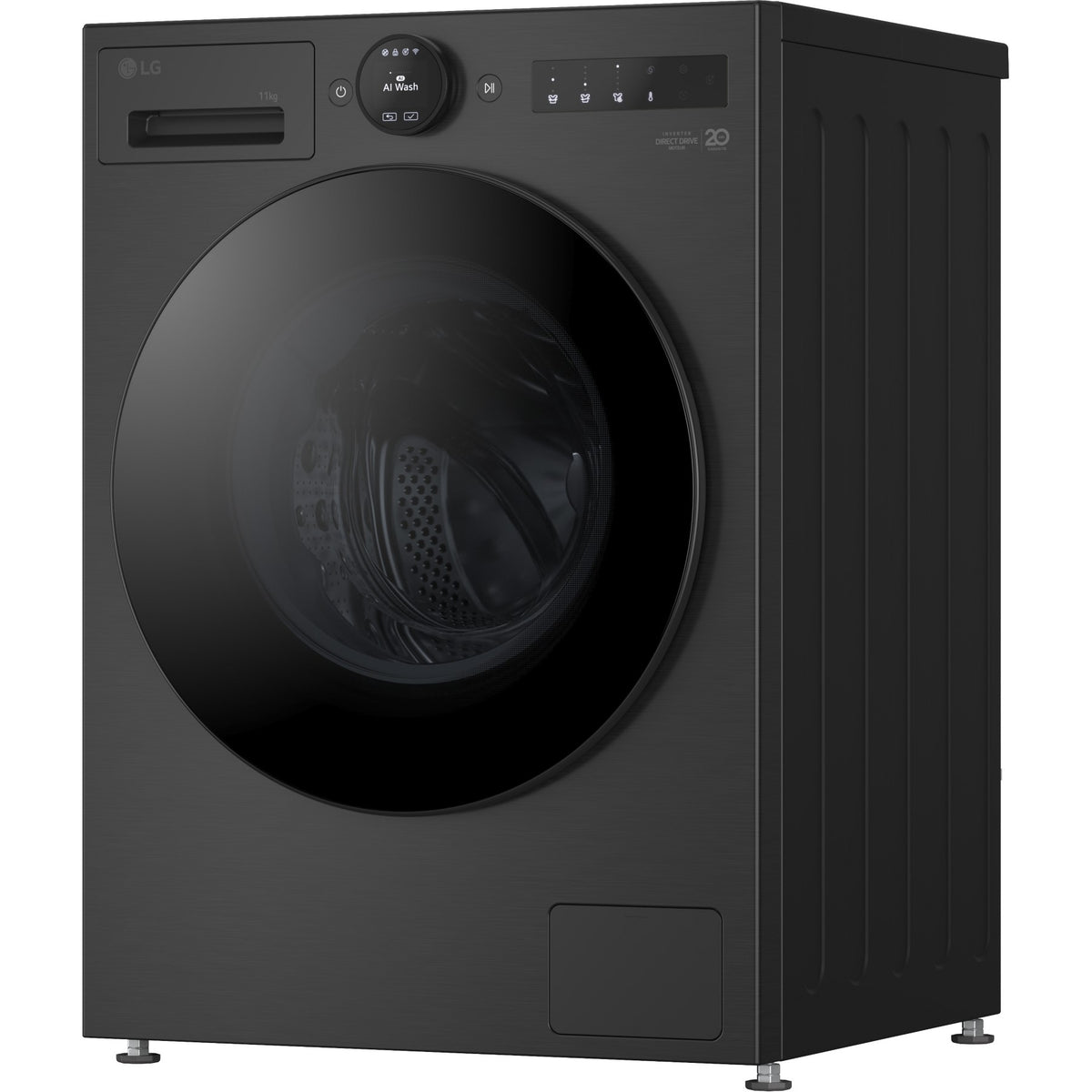 Lave linge hublot LG F14X76BSTA - 11 kg - 1400 tr/min - Classe A - Moteur direct drive - Autodosage - Wifi - Noir