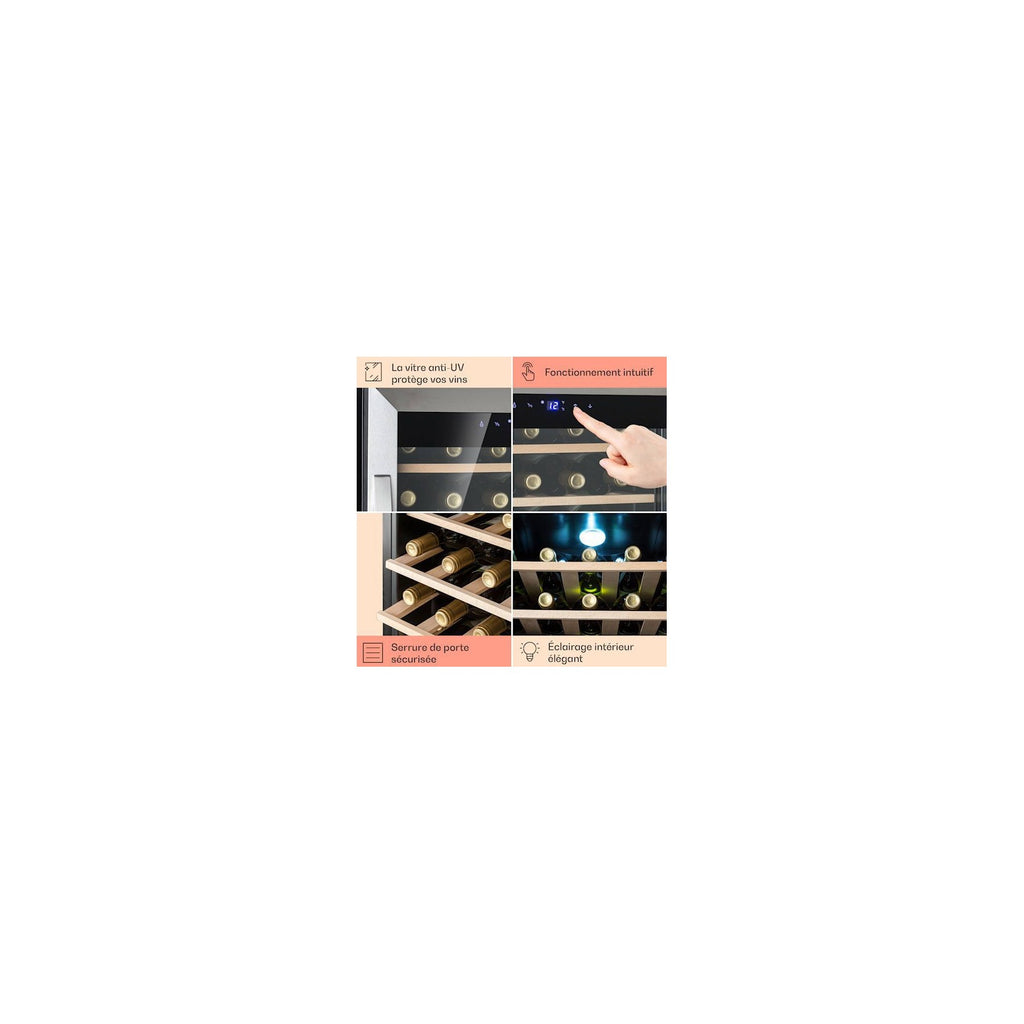 Cave à vin de service KLARSTEIN Vinamour 32 Uno 95L - Argent