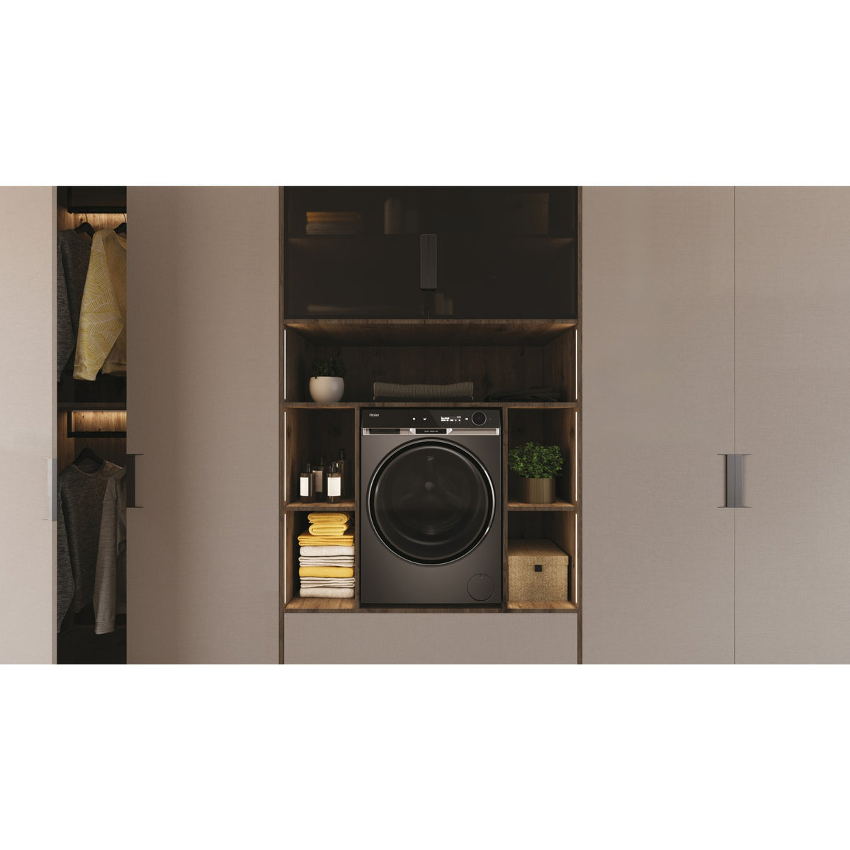 Lave linge hublot HAIER HW120-BD14397PGU1 - 12 kg - 1400 tr/min - Classe A - Moteur direct drive - Autodosage - Wifi