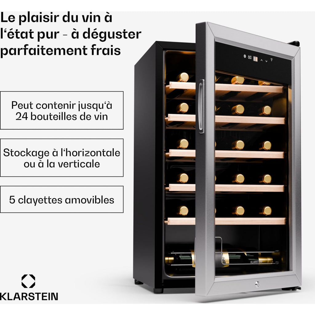 Cave à vin de service KLARSTEIN Shiraz Premium Smart 24 Wifi LED