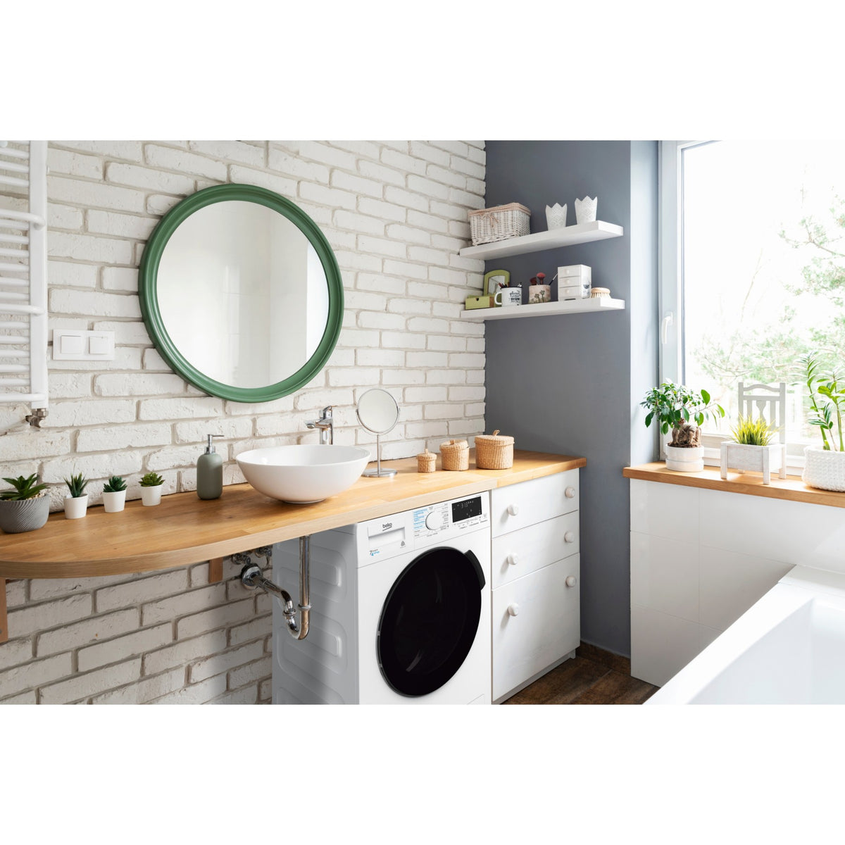 Lave linge séchant hublot BEKO HTE8614YBST Aquawave