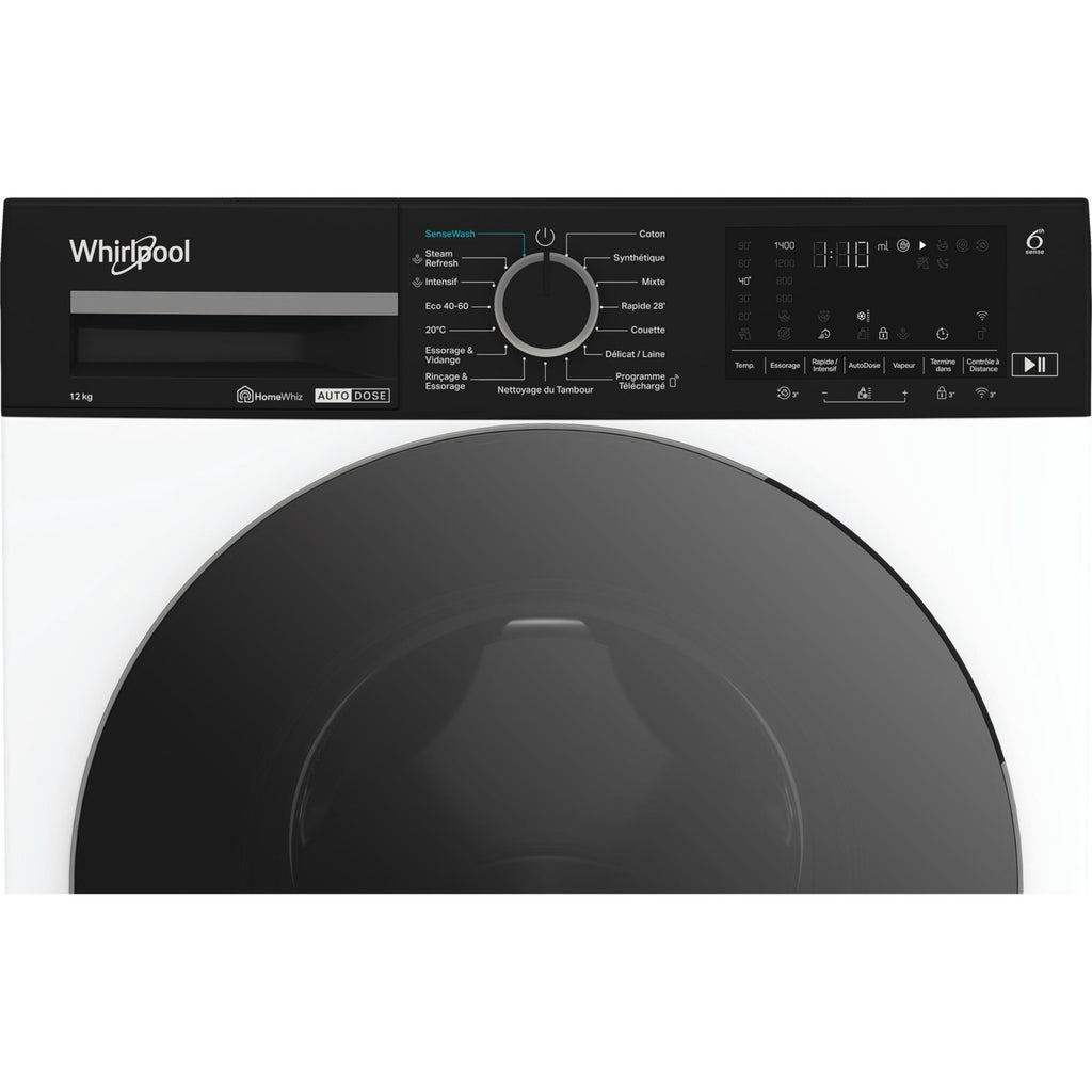 Lave linge hublot WHIRLPOOL WPM27WADSFR - 12 kg - 1400 tr/min - Classe A - Moteur induction - Connecté