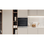 Four encastrable fonction vapeur WHIRLPOOL WOI5S8PM1SXAF - Pyrolyse - Chaleur tournante - Vapeur - Porte froide - Rails télescopiques