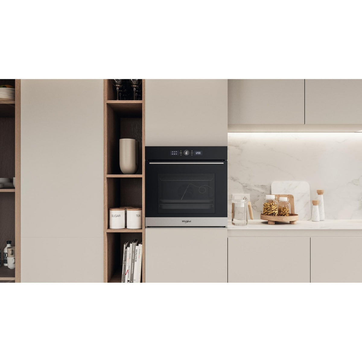 Four encastrable fonction vapeur WHIRLPOOL WOI5S8PM1SXAF - Pyrolyse - Chaleur tournante - Vapeur - Porte froide - Rails télescopiques