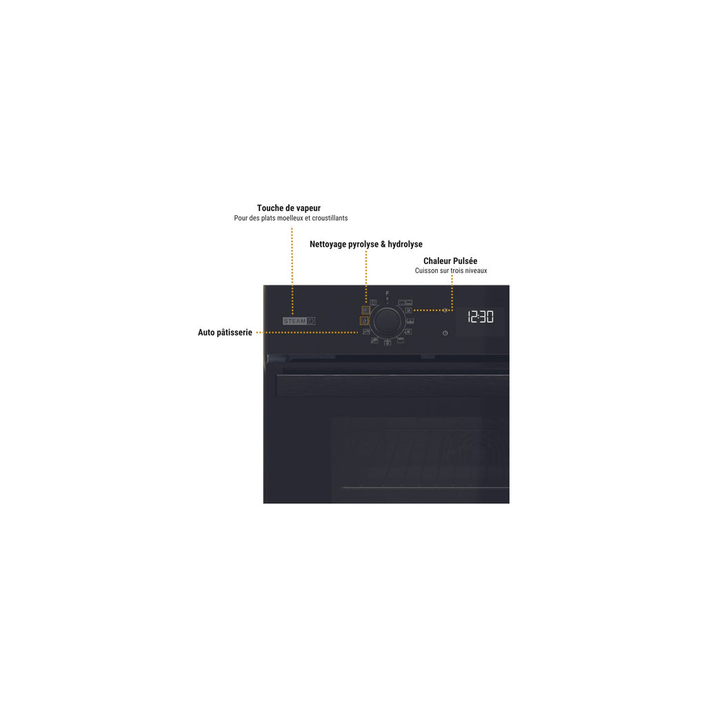 Four encastrable WHIRLPOOL OMSR58RU0B - Pyrolyse - Chaleur pulsée - Porte froide - noir Matt