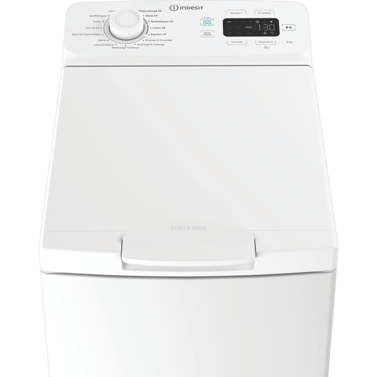 Lave linge top INDESIT TIP621PUSH&GOFR - 6 kg - 1200 tr/min - Classe A - Moteur induction