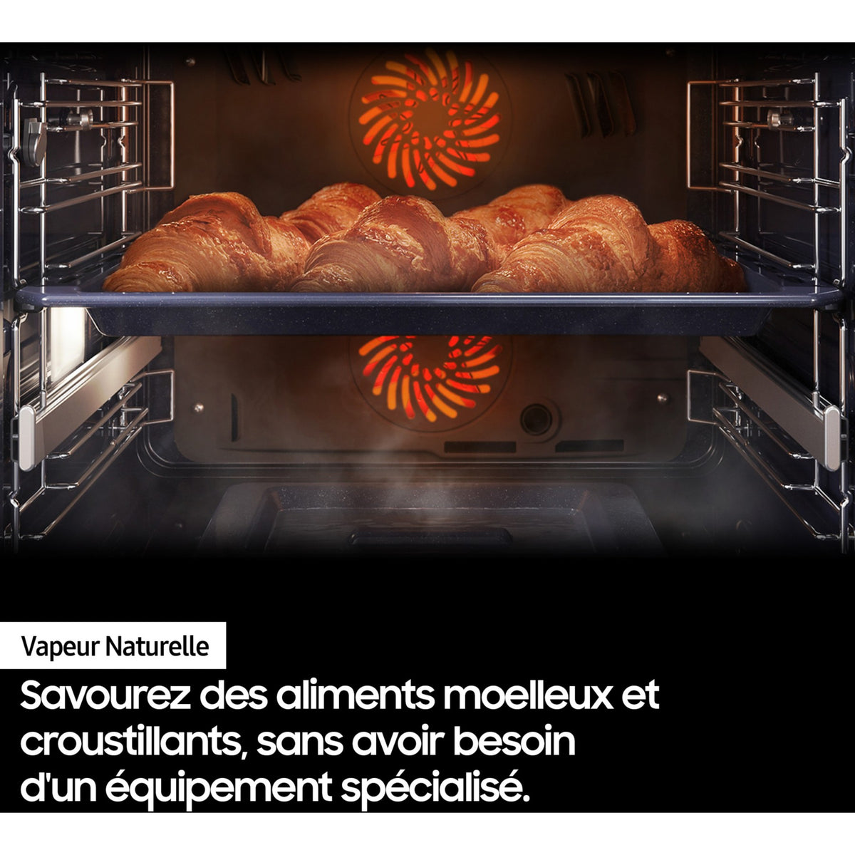 Four encastrable SAMSUNG NV7B4450VCB - Double cavité - Pyrolyse - Chaleur pulsée - Porte froide