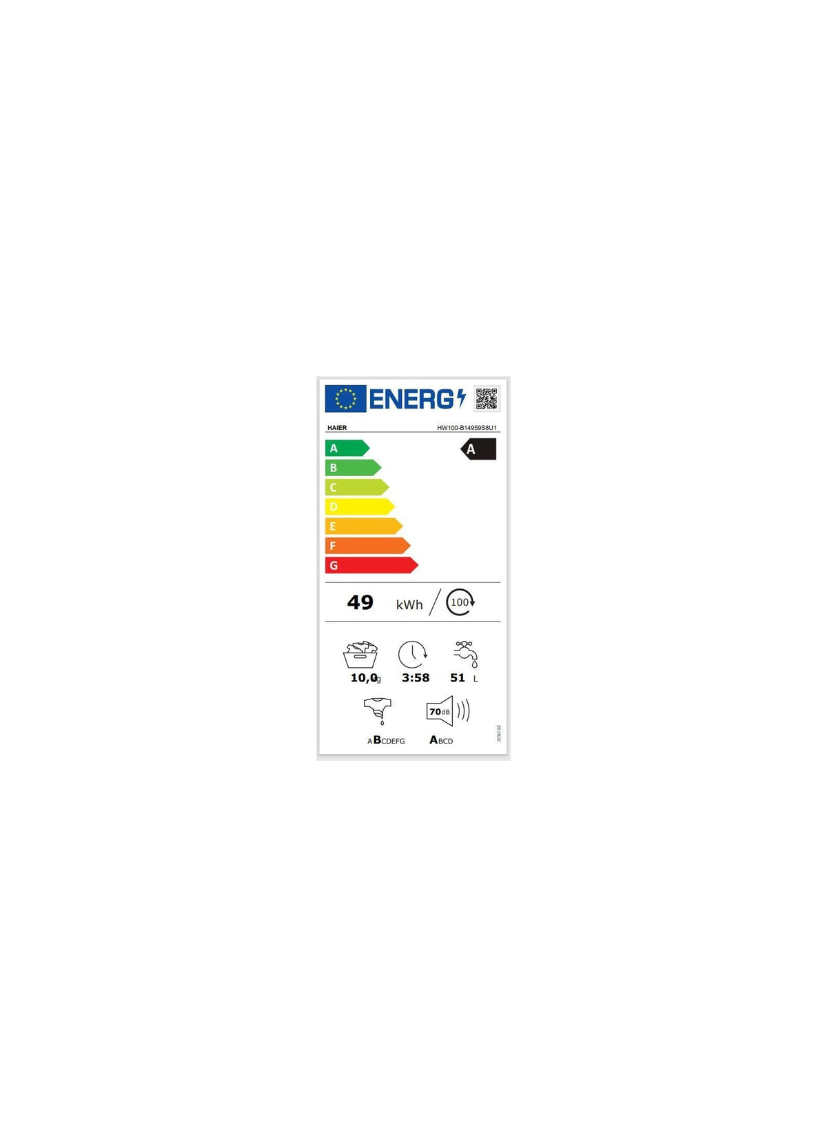 Lave linge hublot HAIER HW100B14959S8U1F